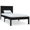 vidaXL Massivholzbett Schwarz 75x190 cm