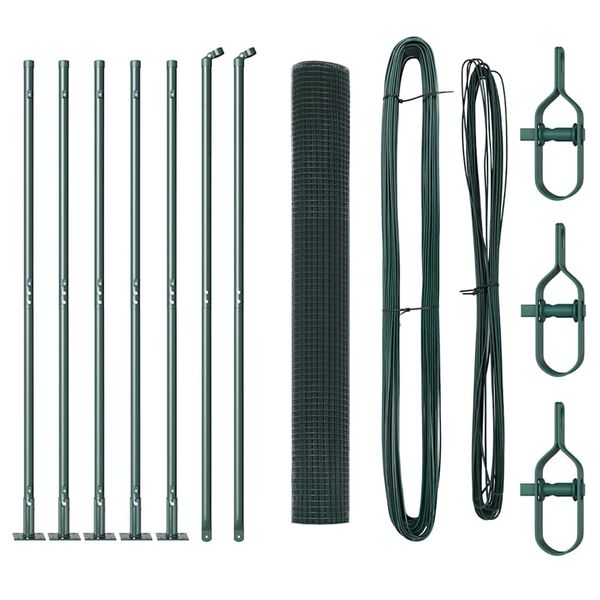 vidaXL Zaunpfosten Gr&uuml;n 10 x 1 m (25 x 25 mm Maschen ) Stahl