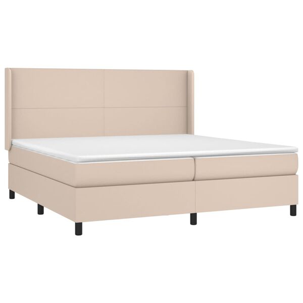 vidaXL Boxspringbett Matratze Cappuccino-Braun 200x200cm Kunstleder