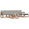 vidaXL Outdoor-Sofagarnitur mit Kissen 6 pcs Nat&uuml;rlich und Hellgrau