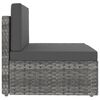 vidaXL Modulares 3-Sitzer-Sofa Poly Rattan Grau