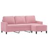 vidaXL 3-Sitzer-Sofa mit Hocker Rosa 180 cm Samt