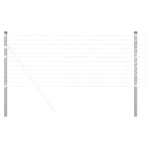 vidaXL Zaunpfosten 12 pcs Silber 110 cm Pulverbeschichteter Stahl