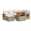 vidaXL 8-tlg. Garten-Sofagarnitur mit Kissen Beige Poly Rattan Akazie
