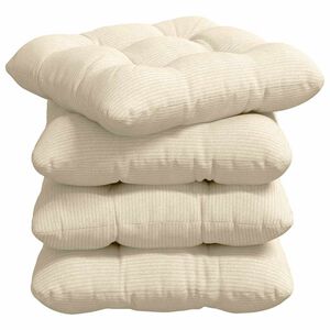 vidaXL Sitzkissen 4 pcs Creme 40 x 40 cm Cordstoff