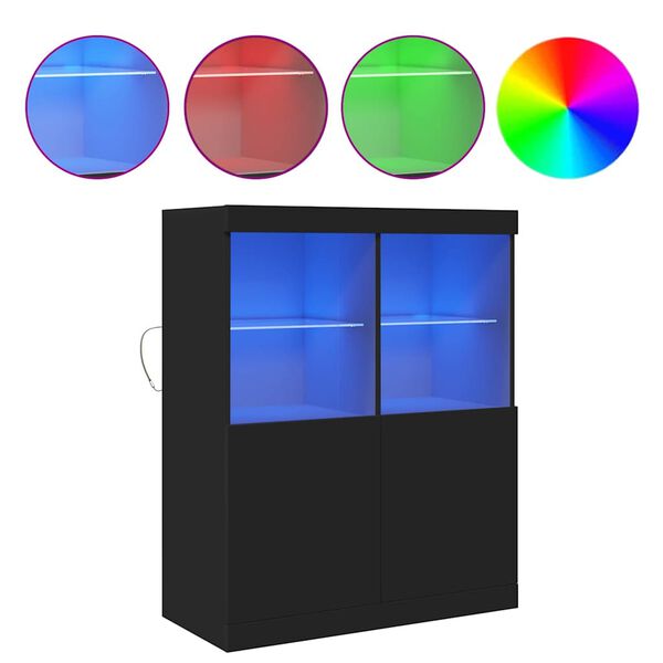 vidaXL Sideboard Schwarz 81x37x100 cm Holzwerkstoff