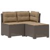 vidaXL 3-Sitzer Garten Sofa mit Kissen Rattan-Look PP Hellgrau