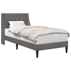 vidaXL Bettrahmen mit Kopfteil Dunkelgrau 90 x 190 cm Samt