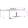 vidaXL TV-Schrank Wei&szlig; 156x37x45 cm Massivholz Kiefer