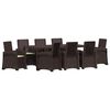 vidaXL Garten Essgruppe 9 stk. Braun und Creme PP