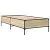 vidaXL Bettgestell Sonoma-Eiche 75x190 cm Holzwerkstoff und Metall