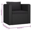vidaXL 9-tlg. Garten-Lounge-Set mit Kissen Poly Rattan Schwarz