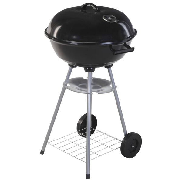 ProGarden Kugelgrill auf R&auml;dern 46 cm Schwarz