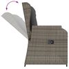 vidaXL 3-tlg. Garten-Lounge-Set mit Kissen Grau Poly Rattan