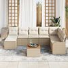 vidaXL Garten-Sofa-Set 9 pcs Beige und Wei&szlig;