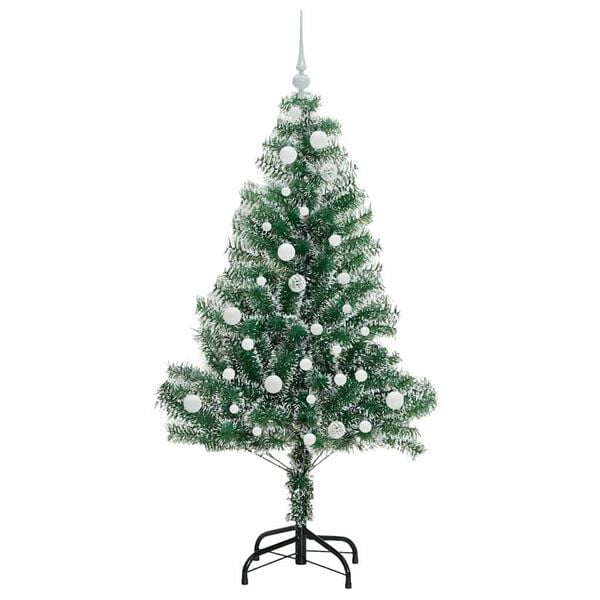 vidaXL K&uuml;nstlicher Weihnachtsbaum beschneit mit LED Licht 150 cm