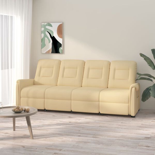 vidaXL 4-Sitzer Massagesessel Creme Mikrofaser-Gewebe