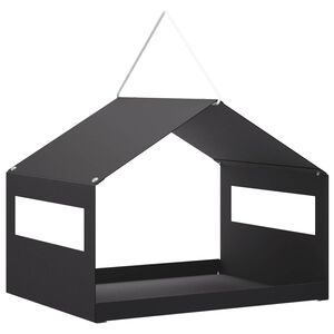 vidaXL H&auml;ngendes Vogelfutterhaus Stahl Schwarz 30 x 23 x 23 cm