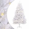 vidaXL K&uuml;nstlicher klappbarer Weihnachtsbaum Wei&szlig; 240 cm PVC und Stahl