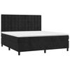 vidaXL Boxspringbett mit Matratze & LED Schwarz 160x200 cm Samt