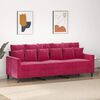 vidaXL 3-Sitzer-Sofa Weinrot 180 cm Samt