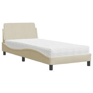 vidaXL Bett mit Matratze "Dover" Creme 80x200 cm Stoff