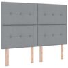 vidaXL LED Boxspringbett mit Kopfteil Hellgrau 140 x 190 cm Stoff