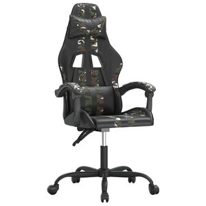 vidaXL Gaming-Stuhl Drehbar Schwarz und Tarnfarben Kunstleder