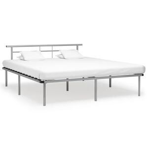 vidaXL Bettgestell Grau Metall 200x200 cm