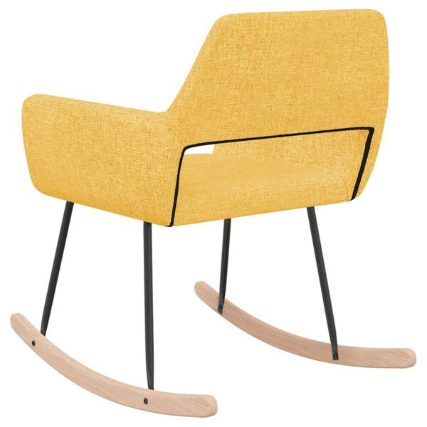 vidaXL Schaukelstuhl Gelb Stoff