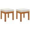 vidaXL Gartenhocker mit Kissen 2 Stk. 40x40x42 cm Massivholz Akazie