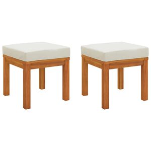 vidaXL Gartenhocker mit Kissen 2 Stk. 40x40x42 cm Massivholz Akazie