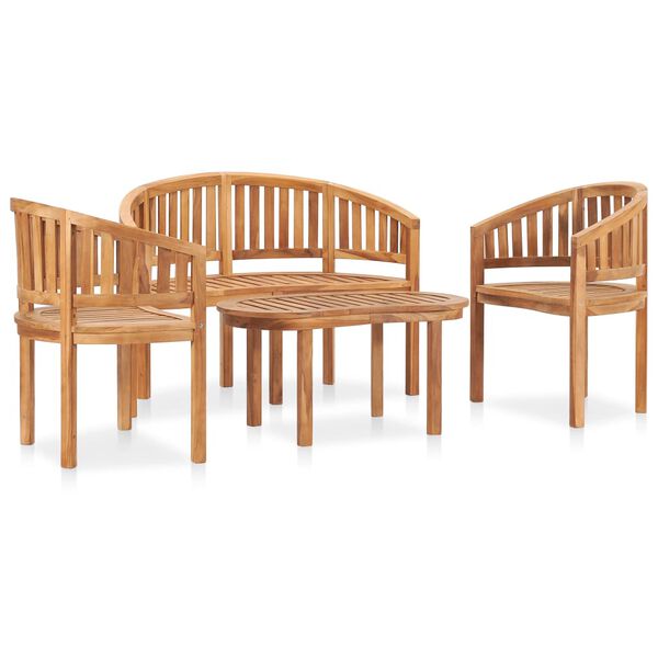 vidaXL 4-tlg. Garten-Lounge-Set Massivholz Teak
