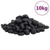 vidaXL Polierte Kiesel 10 kg Schwarz 2-5 cm
