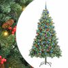 vidaXL K&uuml;nstlicher Weihnachtsbaum 300 LEDs Warmes Wei&szlig; PVC und Metall