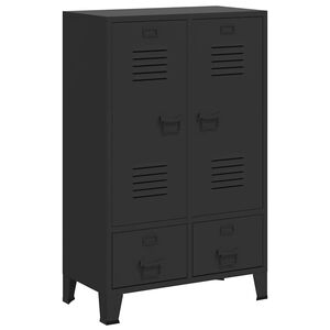 vidaXL Kleiderschrank Metall Industrie-Stil 67 x 35 x 107 cm Schwarz