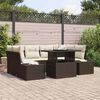 vidaXL Garten-Sofa-Set mit Kissen 7 pcs Braun und Creme
