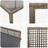 vidaXL Garten Essgruppe 7 pcs Grau Poly-Rattan