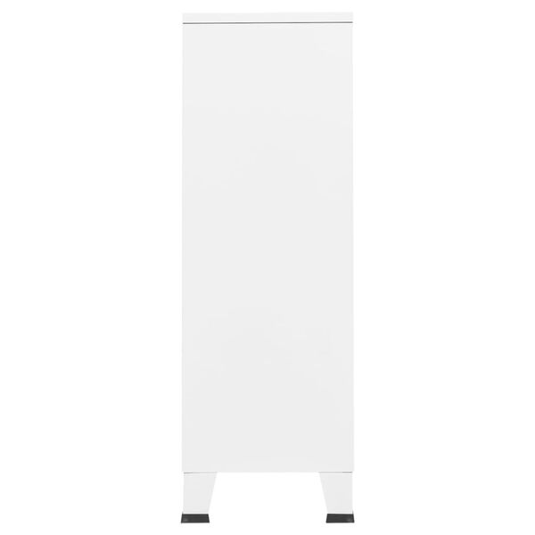 vidaXL Kleiderschrank Industrie-Stil Wei&szlig; 67x35x107 cm Stahl