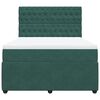 vidaXL Boxspringbett mit Matratze Dunkelgr&uuml;n 140x190 cm Samt