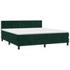 vidaXL Boxspringbett mit Matratze Dunkelgr&uuml;n 160x200 cm Samt