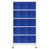 vidaXL Schließfachschrank Grau und Blau 90x40x180 cm Stahl