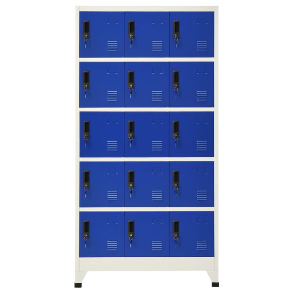 vidaXL Schließfachschrank Grau und Blau 90x40x180 cm Stahl