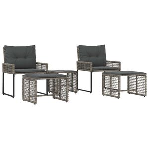 vidaXL Gartenm&ouml;bel-Set 5 stk. Grau