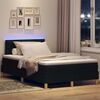 vidaXL LED Boxspringbett mit Matratze Schwarz 120 x 190 cm Stoff