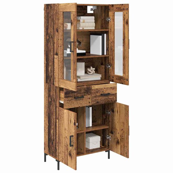 vidaXL Highboard mit Schubladen 2 pcs Altholz Holzwerkstoff