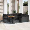 vidaXL Gartensofa-set mit Kissen 12 pcs Schwarz Poly-Rattan