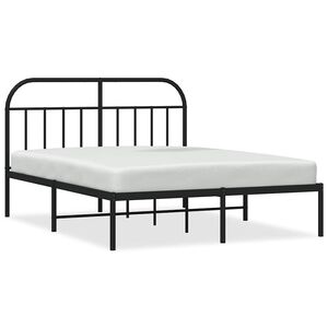 vidaXL Bettgestell mit Kopfteil Metall Schwarz 150x200 cm