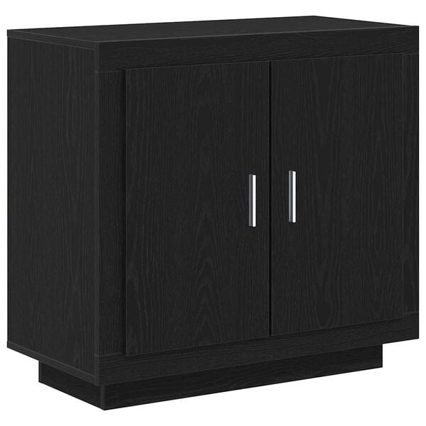 vidaXL Sideboard Schwarz Eichen-Optik 80 x 40 x 75 cm Holzwerkstoff