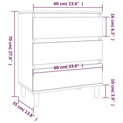 vidaXL Sideboard Braun Eichen-Optik 60x35x70 cm Holzwerkstoff